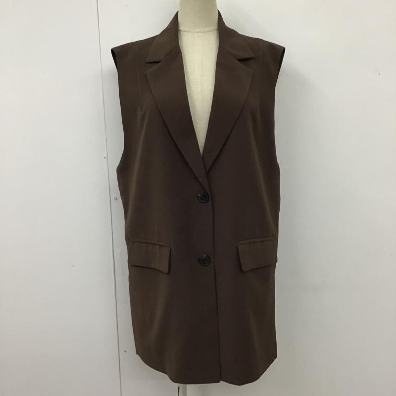 ジーナシス JEANASIS ベスト ベスト JS071460CF 襟付き ジレ バックデザイン FREE 無地 茶 / ブラウン / レディース USED 古着 中古 10104047