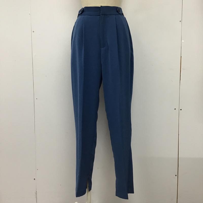 ジーナシス JEANASIS パンツ スラックス JS050519MC 裾スリット テーパードパンツ FREE 無地 青 / ブルー /  レディース USED 古着 中古 10104059