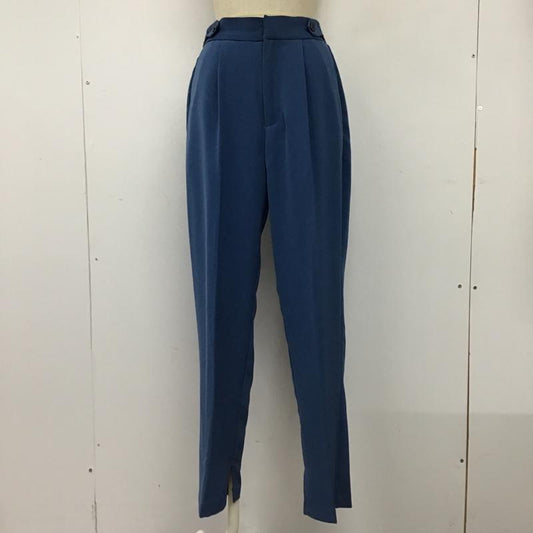 ジーナシス JEANASIS パンツ スラックス JS050519MC 裾スリット テーパードパンツ FREE 無地 青 / ブルー /  レディース USED 古着 中古 10104059