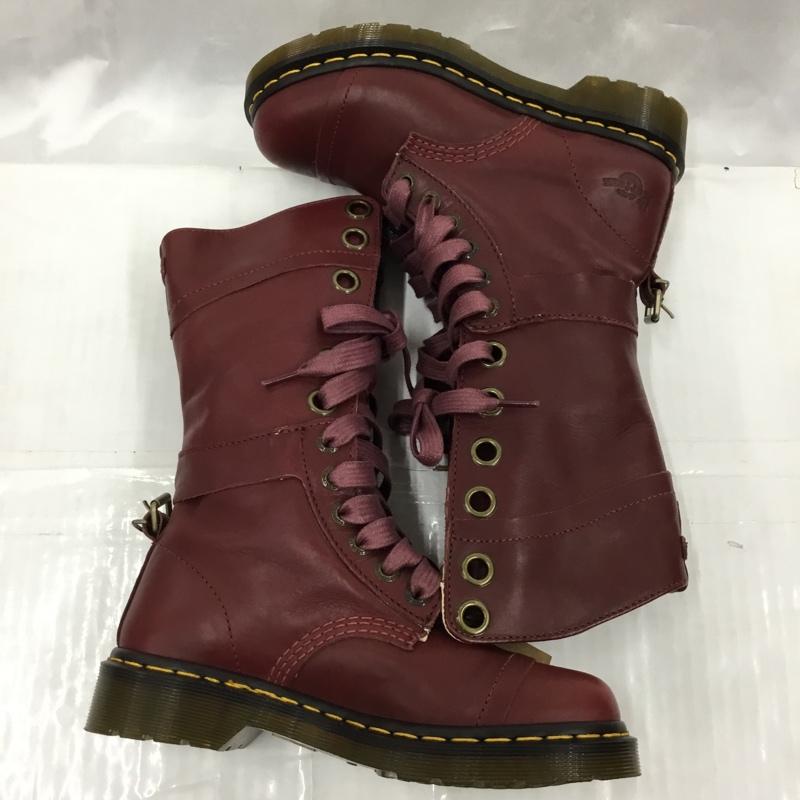 ドクターマーチン Dr.Martens ブーツ 一般 Triumph 1914 W 箱有 チェリーレッド レースアップ UK4 US:6 ロゴ、文字 赤 / レッド / レディース USED 古着 中古 10104067