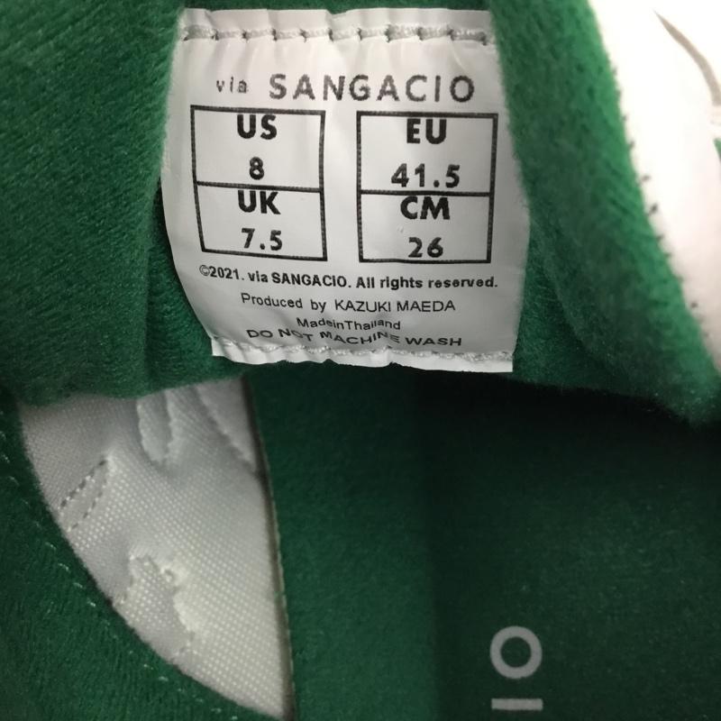 サンガッチョ Sangacio スニーカー スニーカー にゅ〜ず 26cm 26.0cm ロゴ、文字 白 / ホワイト / X 緑 / グリーン / メンズ USED 古着 中古 10104082