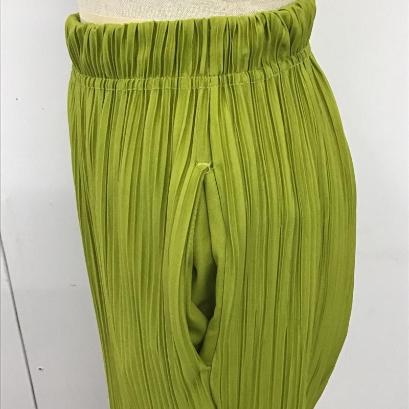 フリークスストア FREAK'S STORE ボトムス ボトムス カジュアルパンツ しわ加工パンツ スリムパンツ ストレッチパンツ FREE 無地 緑 / グリーン /  レディース USED 古着 中古 10104093