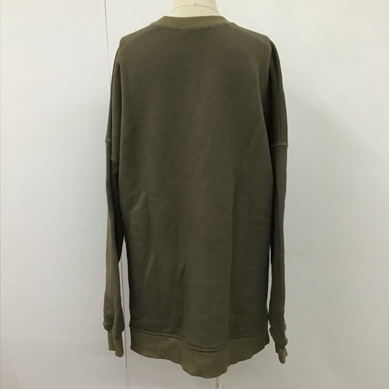 エモダ EMODA トレーナー 長袖 042062772201-01 ロングスリットトップ 長袖トレーナー クルーネックカットソー スウェット FREE 無地 カーキ / カーキ / レディース USED 古着 中古 10104103