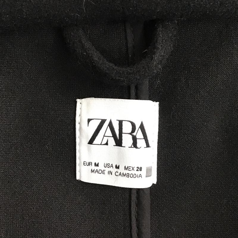 ザラ ZARA コート コート一般 ロングコート ロングジャケット カラージャケット アウター ダッフルコート M 無地 黒 / ブラック / レディース USED 古着 中古 10104107
