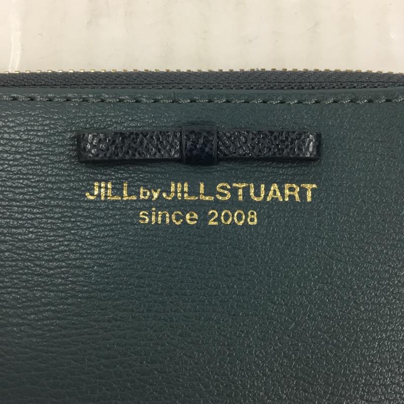 ジル バイ ジルスチュアート JILL by JILLSTUART カードケース カードケース WEEKDAYCOLLECTION リボン L字ファスナー パスケース ロゴ、文字 緑 / グリーン / レディース USED 古着 中古 10104108