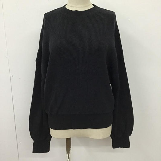 グリーンレーベルリラクシング green label relaxing カットソー 長袖 3612-175-1825 CFCワッフルモックネック9分袖カットソー クルーネックカットソー 長袖カットソー 無地 黒 / ブラック /  レディース USED 古着 中古 10104113