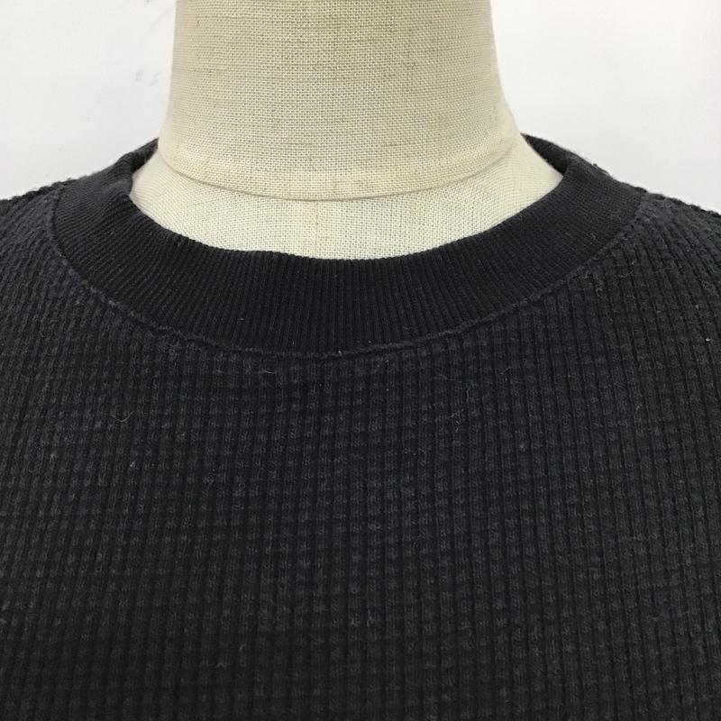 グリーンレーベルリラクシング green label relaxing カットソー 長袖 3612-175-1825 CFCワッフルモックネック9分袖カットソー クルーネックカットソー 長袖カットソー 無地 黒 / ブラック /  レディース USED 古着 中古 10104113