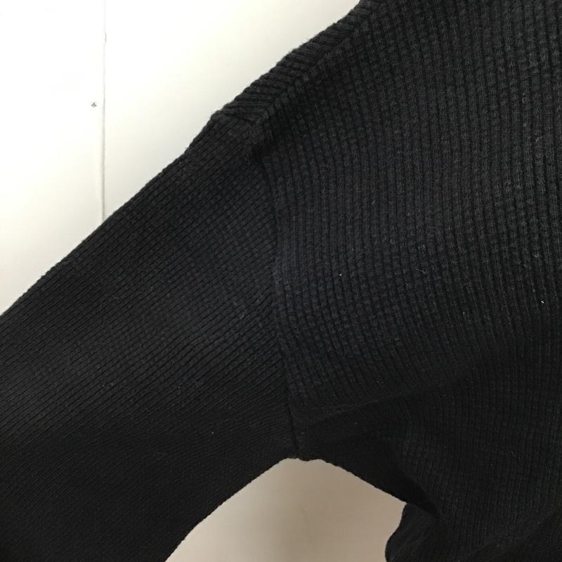 グリーンレーベルリラクシング green label relaxing カットソー 長袖 3612-175-1825 CFCワッフルモックネック9分袖カットソー クルーネックカットソー 長袖カットソー 無地 黒 / ブラック /  レディース USED 古着 中古 10104113