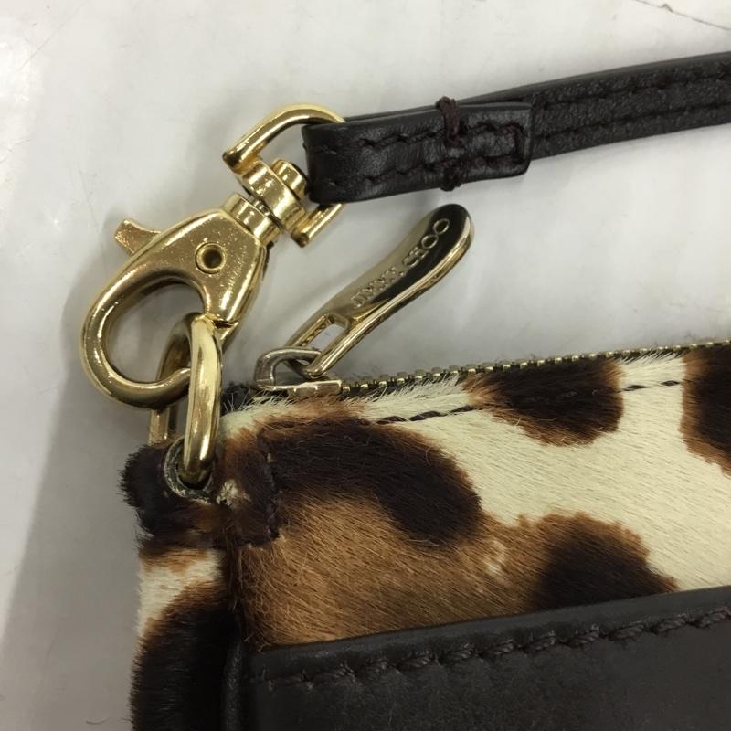 ジミーチュウ JIMMY CHOO ハンドバッグ ハンドバッグ ハラコ 箱有 ロゴ アニマル柄 茶 / ブラウン / X ベージュ / ベージュ / レディース USED 古着 中古 10104120