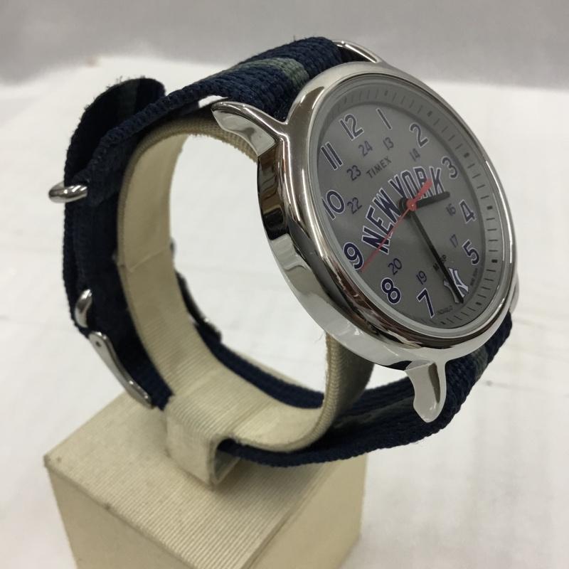 タイメックス TIMEX 腕時計 アナログ(クォーツ式) ニューヨーク ヤンキース NY MLBP 箱有 ロゴ、文字 銀 / シルバー / X 紺 / ネイビー / X 灰 / グレー / メンズ USED 古着 中古 10104136