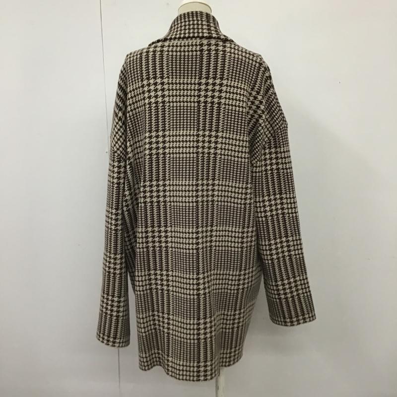 ザラ ZARA ジャケット、上着 ジャンパー、ブルゾン ニットジャケット アウター オーバーサイズジャケット S 千鳥格子 ベージュ / ベージュ / X 茶 / ブラウン / レディース USED 古着 中古 10104139