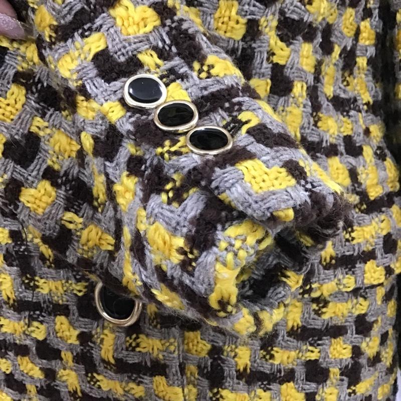 ザラ ZARA ジャケット、上着 ジャケット、ブレザー ロングジャケット カジュアルジャケット アウター ロングコート XS 総柄 X チェック 茶 / ブラウン / X 黄 / イエロー / X ベージュ / ベージュ / レディース USED 古着 中古 10104146