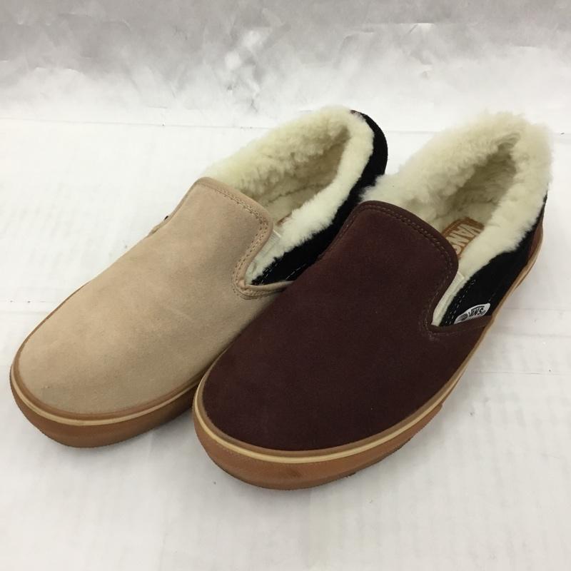 バンズ VANS スリッポン スリッポン V98CL Cher ボアムートン 23.5cm 23.5cm ロゴ、文字 茶 / ブラウン / X ベージュ / ベージュ / X 黒 / ブラック / レディース USED 古着 中古 10104276