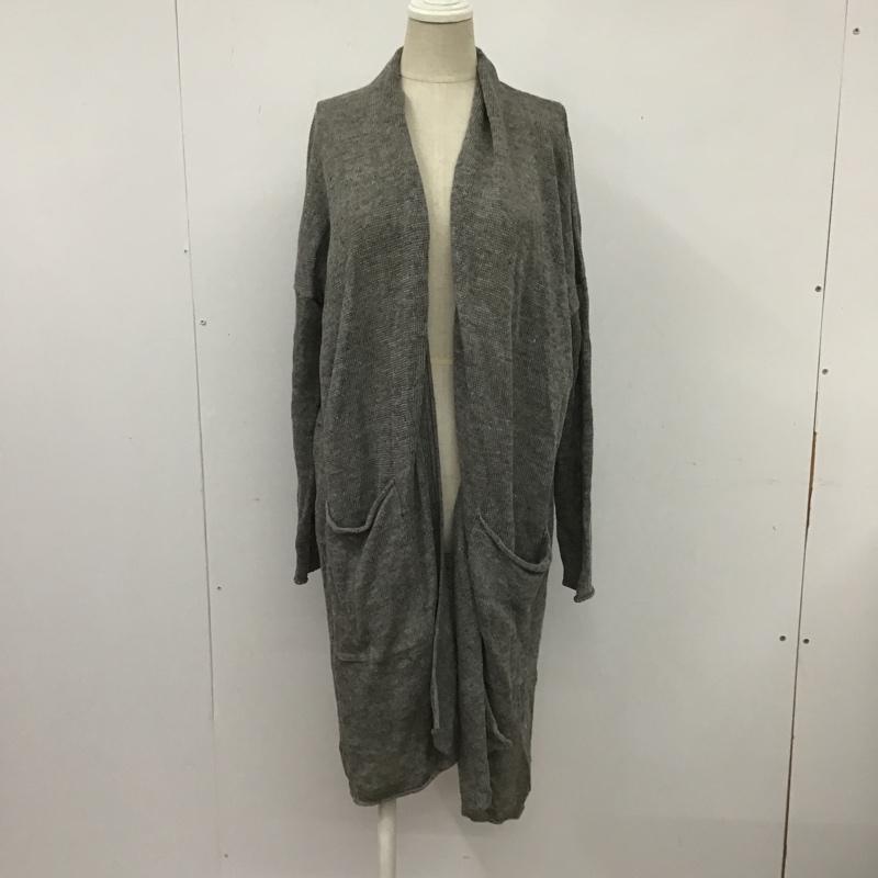 ひより HIYORI カーディガン 長袖 FREE 無地 灰 / グレー / レディース USED 古着 中古 10104278