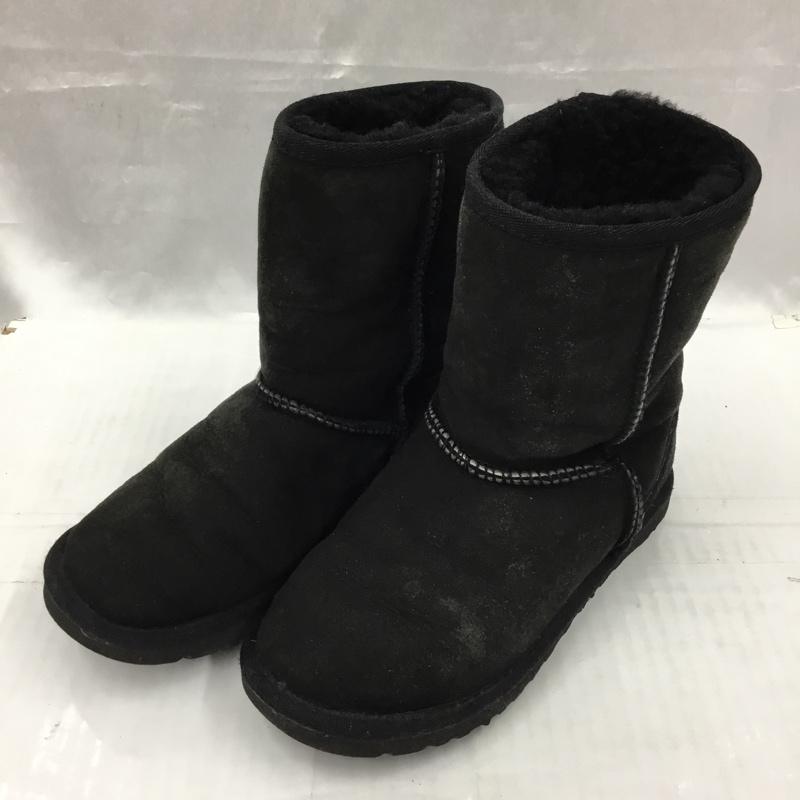 アグ UGG ブーツ 一般 F23010D 5825 CLASSIC SHORT 22cm 22.0cm ロゴ、文字 黒 / ブラック / レディース USED 古着 中古 10104311
