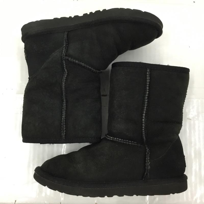 アグ UGG ブーツ 一般 F23010D 5825 CLASSIC SHORT 22cm 22.0cm ロゴ、文字 黒 / ブラック / レディース USED 古着 中古 10104311