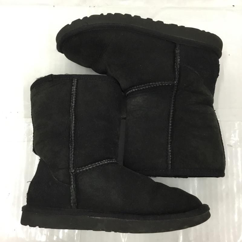 アグ UGG ブーツ 一般 F23010D 5825 CLASSIC SHORT 22cm 22.0cm ロゴ、文字 黒 / ブラック / レディース USED 古着 中古 10104311