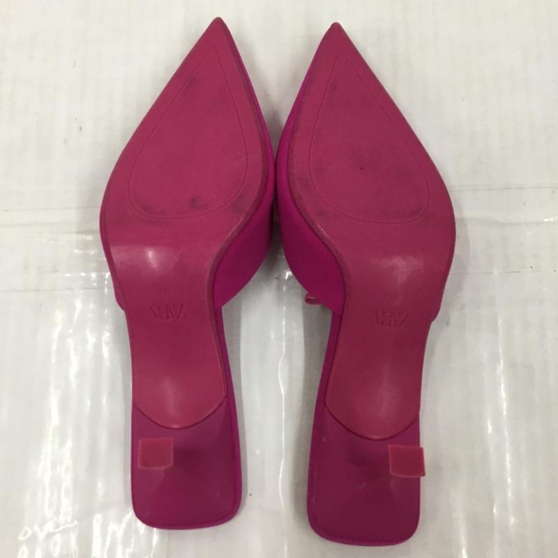 ザラ ZARA ミュール ミュール 2206 810 060 ポインテッドトゥ 25.5 EU39 無地 マゼンタ / マゼンタ / レディース USED 古着 中古 10104313