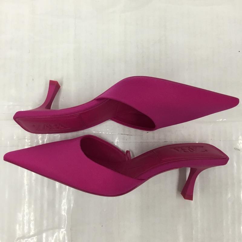 ザラ ZARA ミュール ミュール 2206 810 060 ポインテッドトゥ 25.5 EU39 無地 マゼンタ / マゼンタ / レディース USED 古着 中古 10104313
