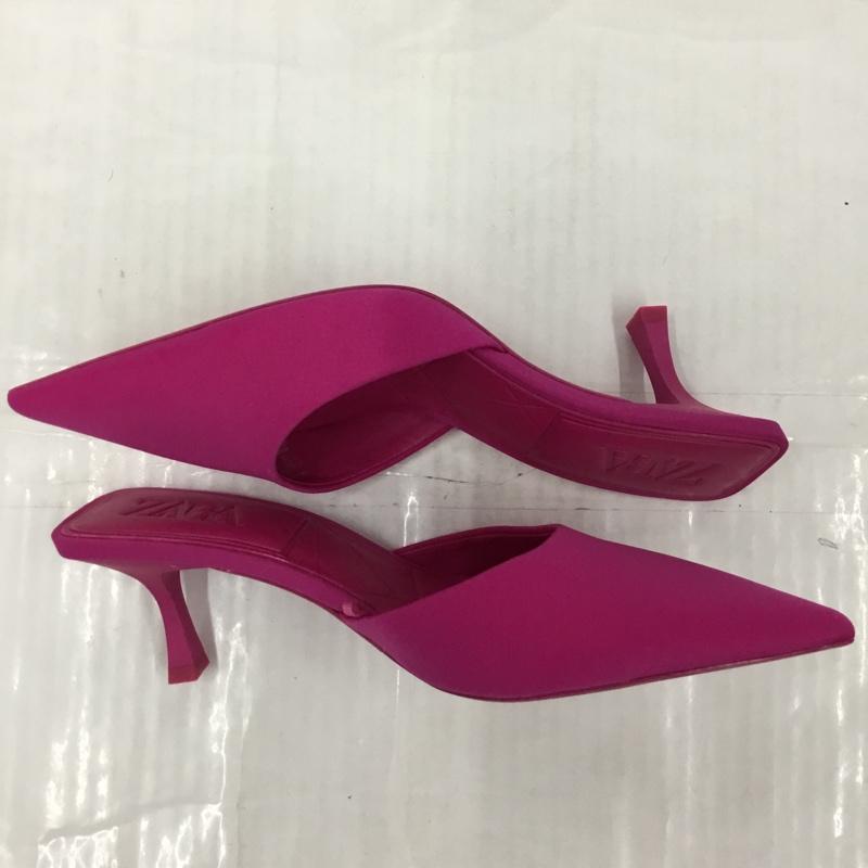 ザラ ZARA ミュール ミュール 2206 810 060 ポインテッドトゥ 25.5 EU39 無地 マゼンタ / マゼンタ / レディース USED 古着 中古 10104313
