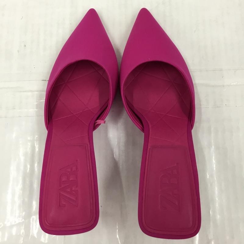 ザラ ZARA ミュール ミュール 2206 810 060 ポインテッドトゥ 25.5 EU39 無地 マゼンタ / マゼンタ / レディース USED 古着 中古 10104313