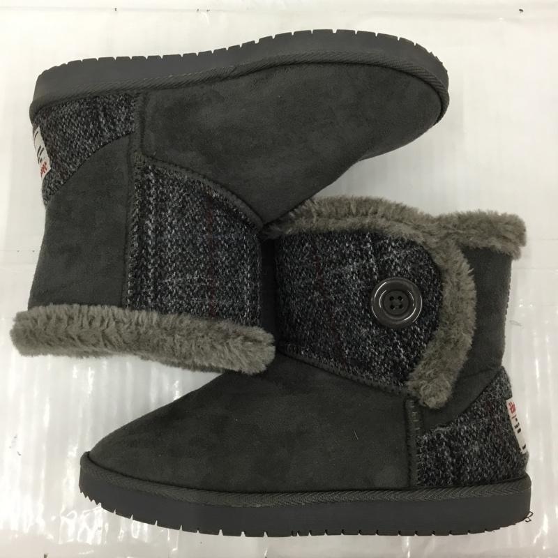 ハリスツイード HARRIS TWEED ブーツ ショートブーツ 157001 スエード ボア L ロゴ、文字 灰 / グレー / レディース USED 古着 中古 10104339