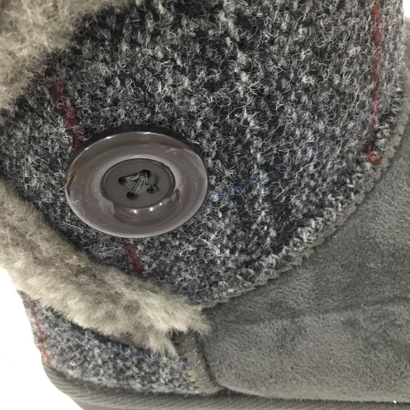 ハリスツイード HARRIS TWEED ブーツ ショートブーツ 157001 スエード ボア L ロゴ、文字 灰 / グレー / レディース USED 古着 中古 10104339