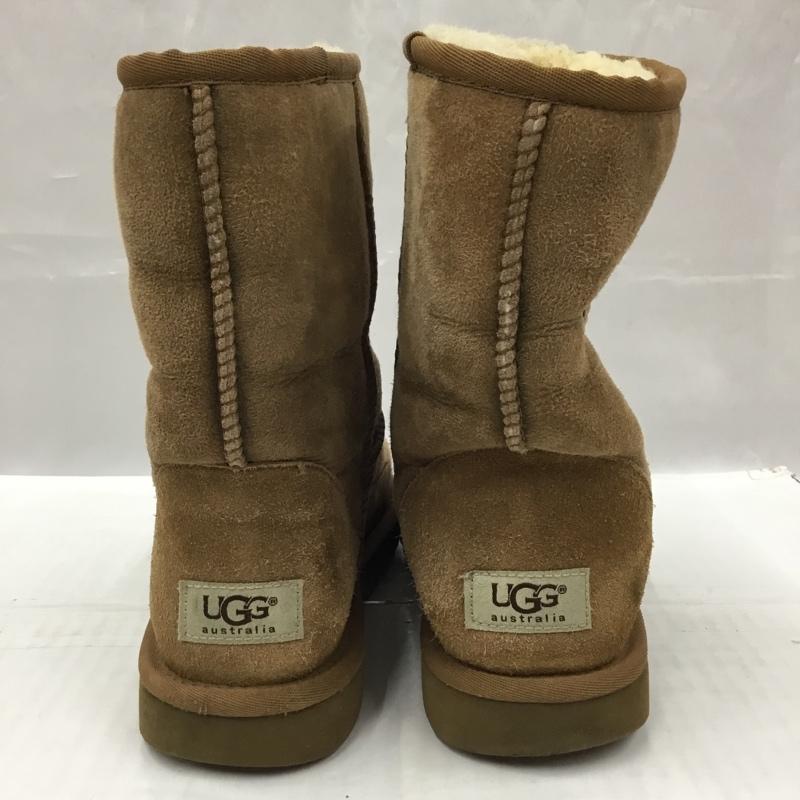 アグ UGG ブーツ 一般 5984 CLASSIC SHORT BOMBER 25cm ムートン 25.0cm ロゴ、文字 茶 / ブラウン / レディース USED 古着 中古 10104343