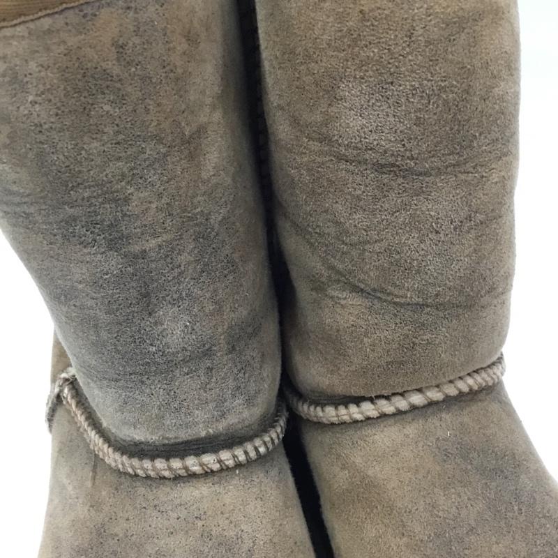 アグ UGG ブーツ 一般 5984 CLASSIC SHORT BOMBER 25cm ムートン 25.0cm ロゴ、文字 茶 / ブラウン / レディース USED 古着 中古 10104343