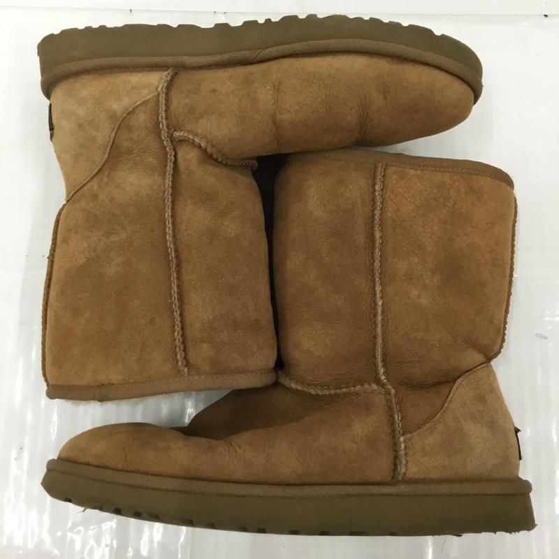 アグ UGG ブーツ 一般 5825 クラシックショート 25cm 25.0cm ロゴ、文字 茶 / ブラウン / レディース USED 古着 中古 10104345