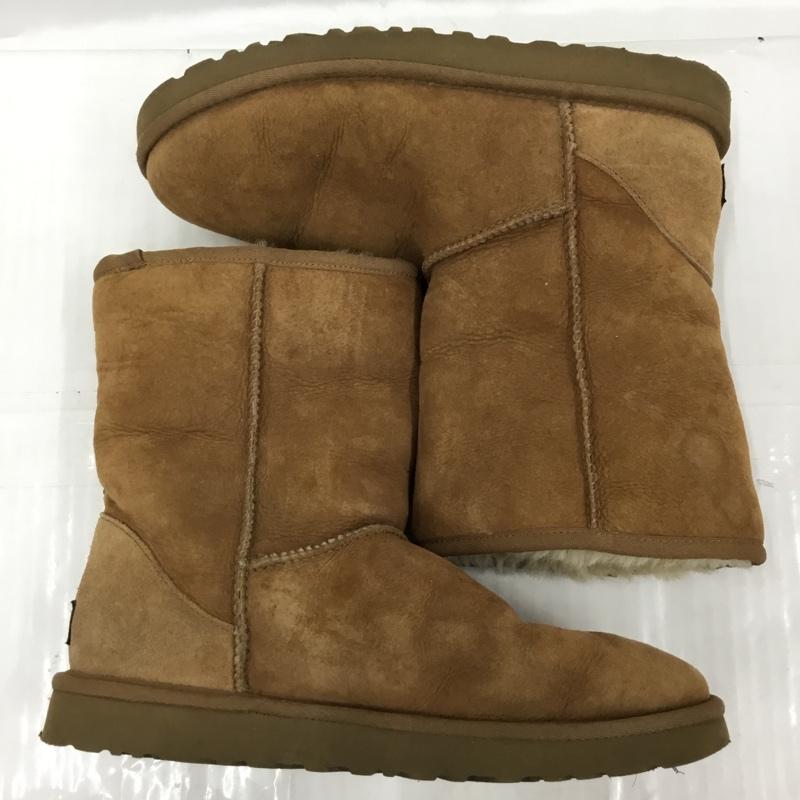 アグ UGG ブーツ 一般 5825 クラシックショート 25cm 25.0cm ロゴ、文字 茶 / ブラウン / レディース USED 古着 中古 10104345