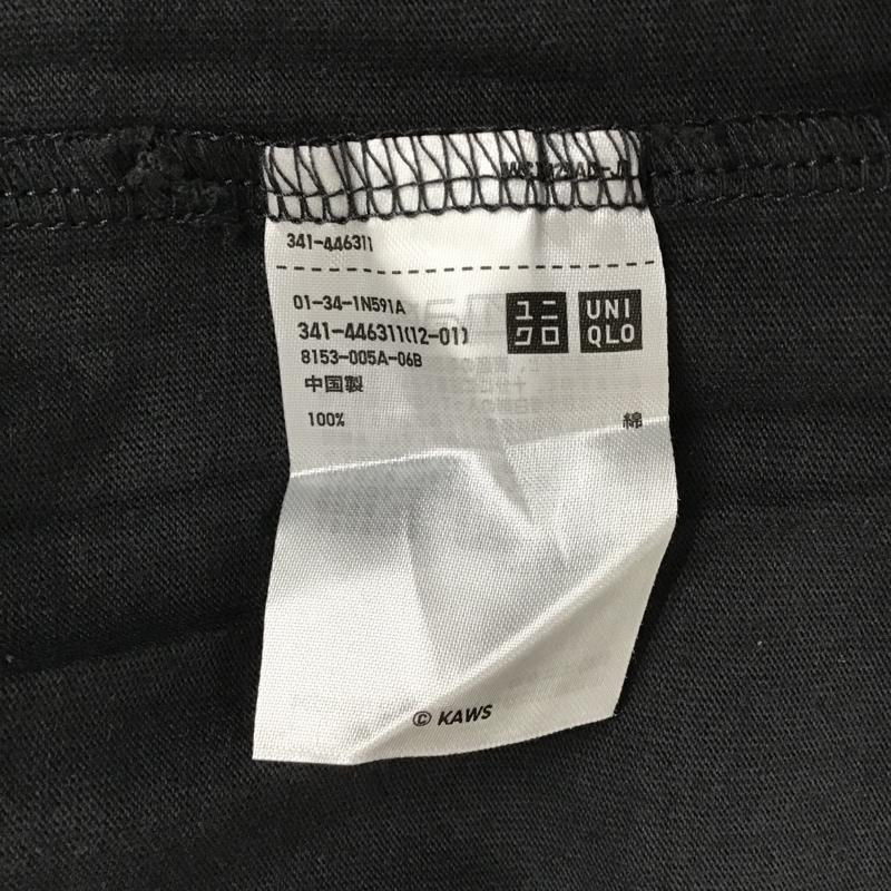 ユニクロ UNIQLO Tシャツ 半袖 341-446311 Tシャツ プリントTシャツ クルーネックカットソー 半袖カットソー XXL プリント 黒 / ブラック / メンズ USED 古着 中古 10104372