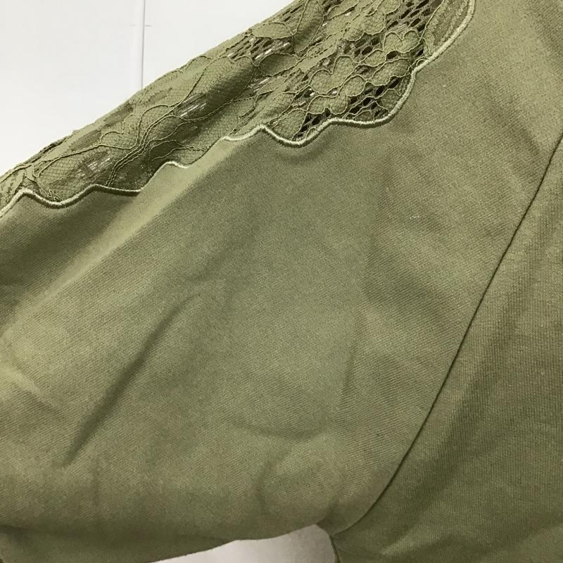 アクシーズファム axes femme パーカー 半袖 M 無地 カーキ / カーキ / レディース USED 古着 中古 10104374