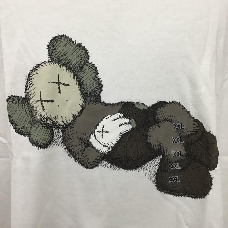 ユニクロ UNIQLO Tシャツ 半袖 341-446312 半袖カットソー 半袖Tシャツ プリントカットソー XXL プリント 白 / ホワイト / メンズ USED 古着 中古 10104376