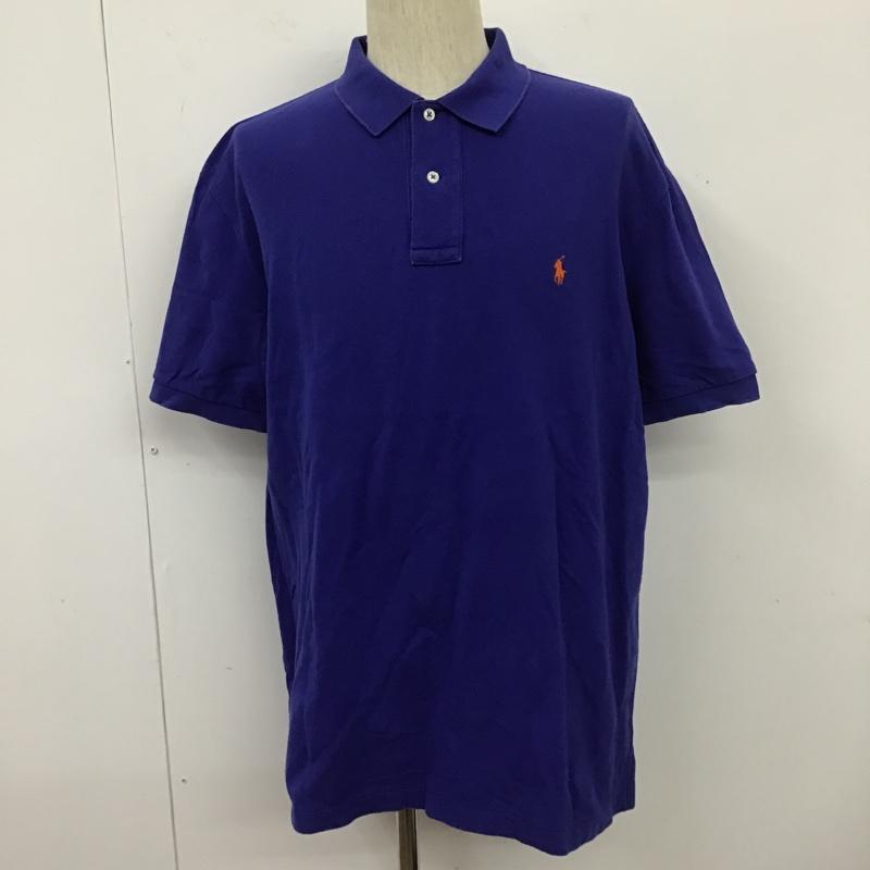 ポロバイラルフローレン Polo by RALPH LAUREN ポロシャツ 半袖 半袖ポロシャツ カラーシャツ 半袖カットソー L ロゴ、文字 青 / ブルー / メンズ USED 古着 中古 10104391