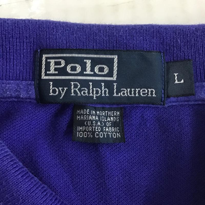 ポロバイラルフローレン Polo by RALPH LAUREN ポロシャツ 半袖 半袖ポロシャツ カラーシャツ 半袖カットソー L ロゴ、文字 青 / ブルー / メンズ USED 古着 中古 10104391