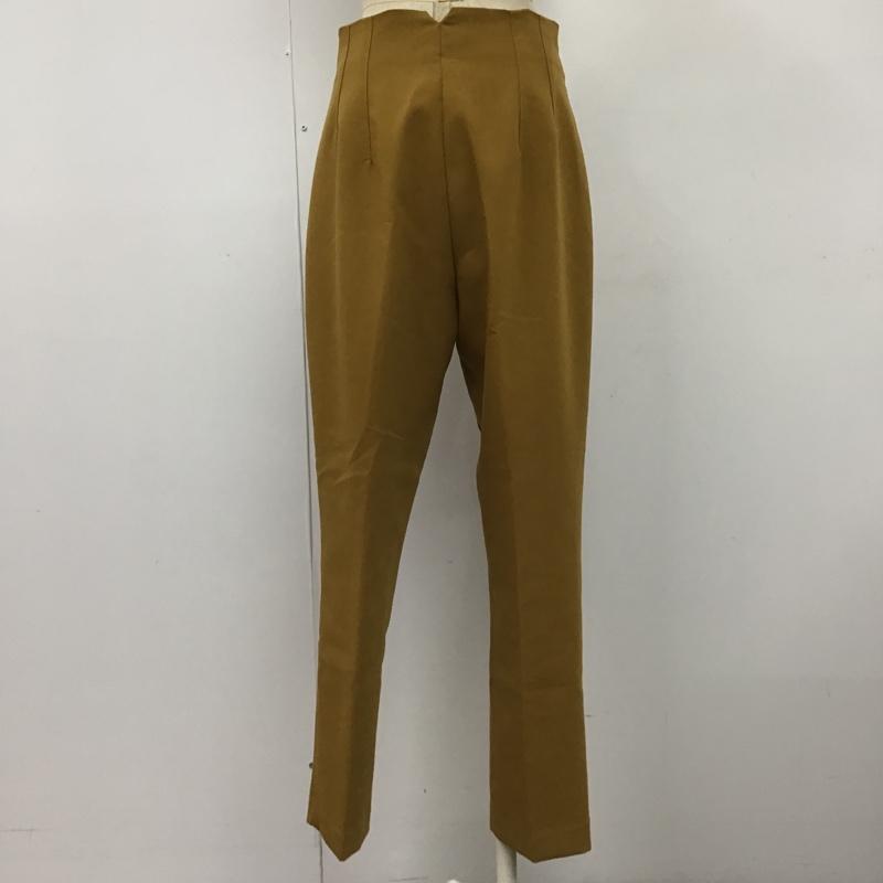 ザラ ZARA パンツ スラックス スラックスパンツ ワイドパンツ カジュアルパンツ センタータックパンツ M 無地 マスタード / マスタード /  レディース USED 古着 中古 10104395