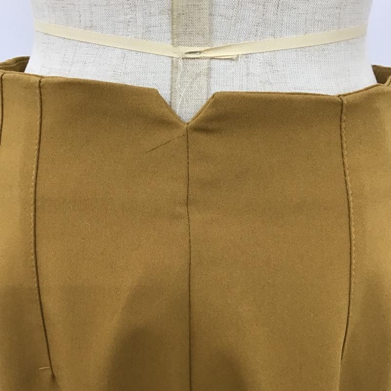 ザラ ZARA パンツ スラックス スラックスパンツ ワイドパンツ カジュアルパンツ センタータックパンツ M 無地 マスタード / マスタード /  レディース USED 古着 中古 10104395