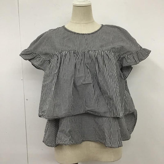 ザラ ZARA TRAFALUC カットソー 半袖 半袖シャツ ギンガムチェックシャツ ショート丈シャツ L チェック 白 / ホワイト / X 黒 / ブラック /  レディース USED 古着 中古 10104400