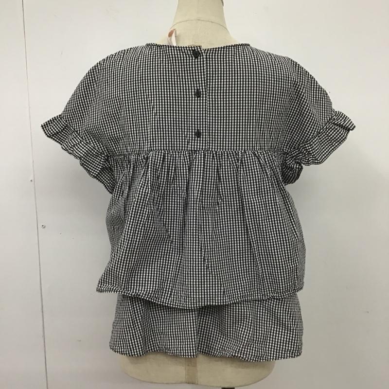 ザラ ZARA TRAFALUC カットソー 半袖 半袖シャツ ギンガムチェックシャツ ショート丈シャツ L チェック 白 / ホワイト / X 黒 / ブラック /  レディース USED 古着 中古 10104400