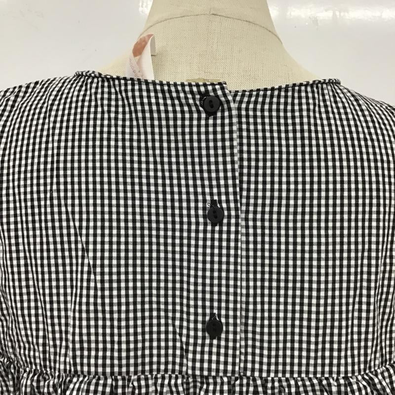 ザラ ZARA TRAFALUC カットソー 半袖 半袖シャツ ギンガムチェックシャツ ショート丈シャツ L チェック 白 / ホワイト / X 黒 / ブラック /  レディース USED 古着 中古 10104400
