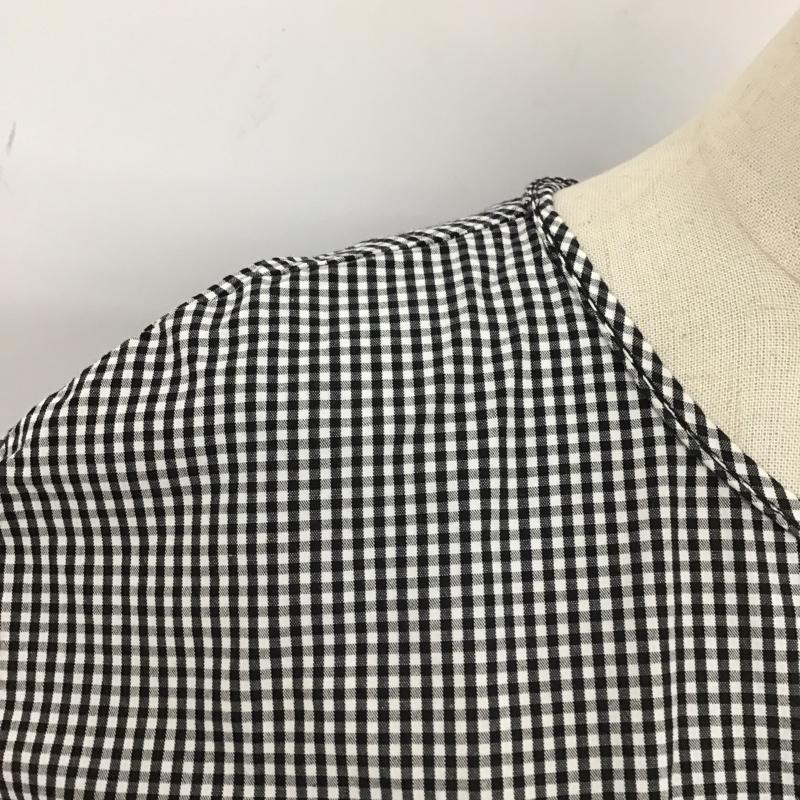 ザラ ZARA TRAFALUC カットソー 半袖 半袖シャツ ギンガムチェックシャツ ショート丈シャツ L チェック 白 / ホワイト / X 黒 / ブラック /  レディース USED 古着 中古 10104400
