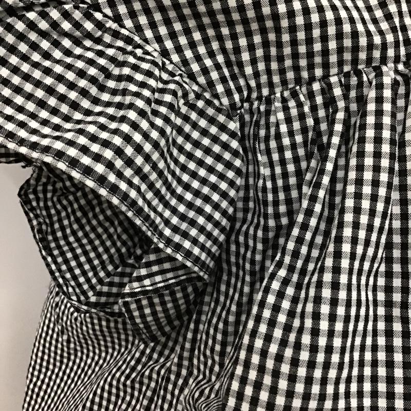 ザラ ZARA TRAFALUC カットソー 半袖 半袖シャツ ギンガムチェックシャツ ショート丈シャツ L チェック 白 / ホワイト / X 黒 / ブラック /  レディース USED 古着 中古 10104400