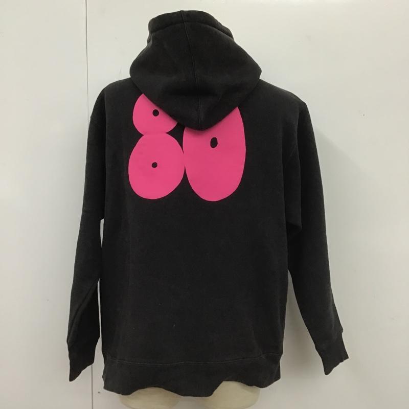 ステューシー STUSSY パーカー 長袖 長袖パーカー スウェット プルオーバー 裏起毛 M プリント 黒 / ブラック / メンズ USED 古着 中古 10104404