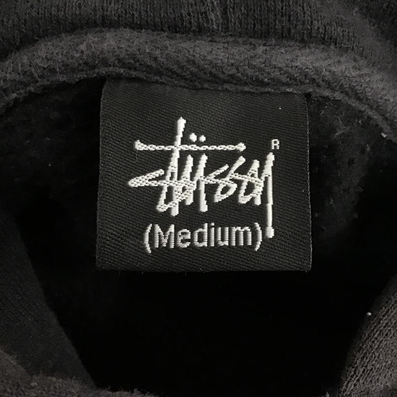 ステューシー STUSSY パーカー 長袖 長袖パーカー スウェット プルオーバー 裏起毛 M プリント 黒 / ブラック / メンズ USED 古着 中古 10104404