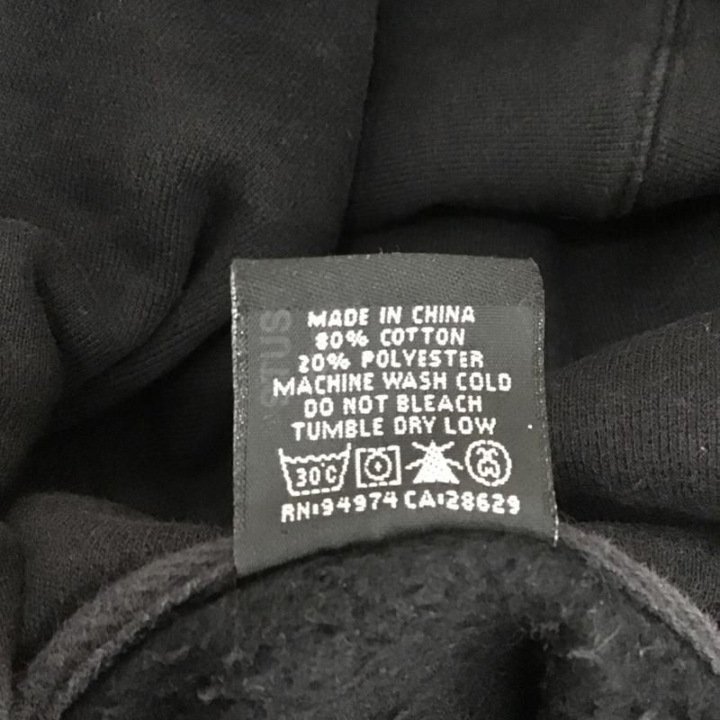 ステューシー STUSSY パーカー 長袖 長袖パーカー スウェット プルオーバー 裏起毛 M プリント 黒 / ブラック / メンズ USED 古着 中古 10104404