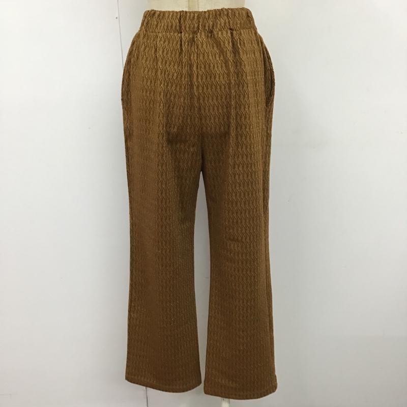 ローリーズファーム LOWRYS FARM ボトムス ボトムス LF521018TS カジュアルパンツ ワイドパンツ ストレートパンツ FREE 総柄 茶 / ブラウン /  レディース USED 古着 中古 10104413