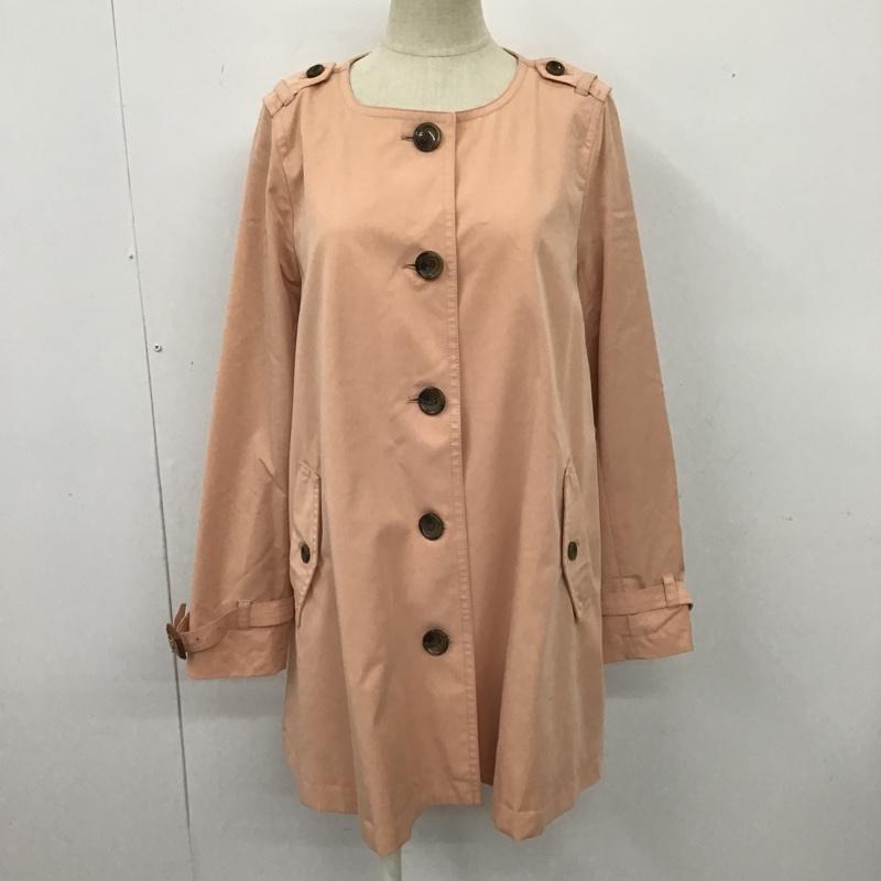 ナチュラルビューティーベーシック NATURAL BEAUTY BASIC ジャケット、上着 ジャケット、ブレザー 017-152204 Aラインノーカラーコート ノーカラージャケット アウター M 無地 桃 / ピンク / レディース USED 古着 中古 10104422
