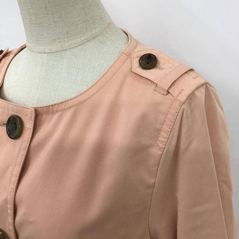 ナチュラルビューティーベーシック NATURAL BEAUTY BASIC ジャケット、上着 ジャケット、ブレザー 017-152204 Aラインノーカラーコート ノーカラージャケット アウター M 無地 桃 / ピンク / レディース USED 古着 中古 10104422