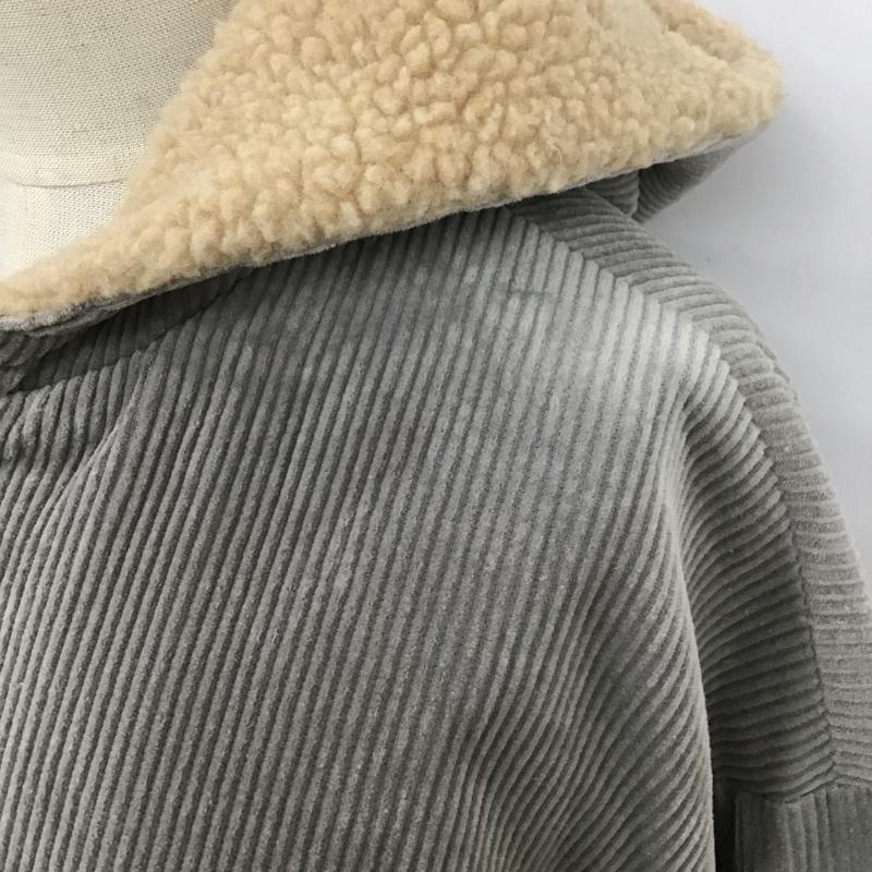 サマンサモスモスエヘカソポ SM2ehkasopo ジャケット、上着 ジャケット、ブレザー ジップアップジャケット ジャンパー ジャケット コーデュロイジャケット FREE 無地 灰 / グレー / レディース USED 古着 中古 10104427